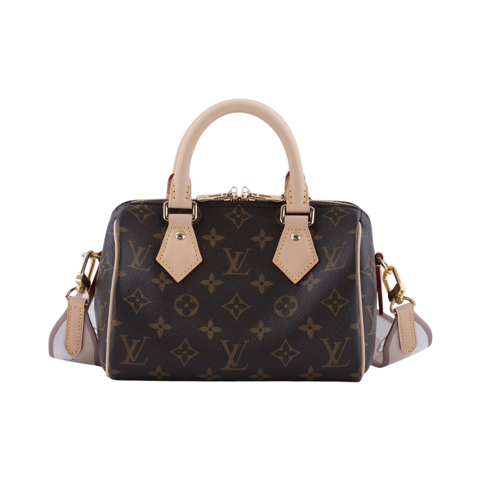 路易威登 LOUIS VUITTON Speedy Bandoulière 20 米色 帆布 手提 斜背 波士頓包 M46222 晶片款  原廠盒子/防塵袋/鎖組/背帶/購買證明