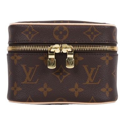 路易威登 LOUIS VUITTON Nice Nano 經典帆布 梳洗袋 化妝箱 M44936 晶片款 原花NICE NANO 原廠盒子/防塵袋