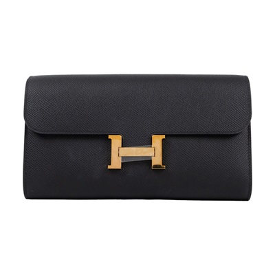 愛馬仕 Hermes Constance to go 康康包 長夾 金色五金 黑色 H080125CD89 /U SN 011 YW  原廠盒子/國外購買證明/背帶/防塵袋
