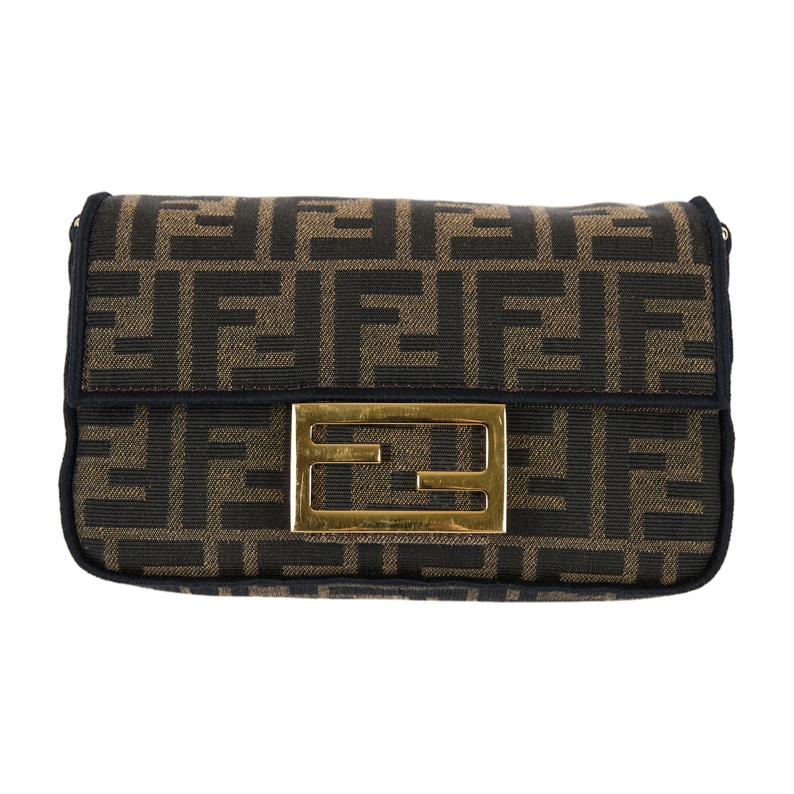 芬迪 FENDI Baguette  8BS017A6V5 棕FF迷你法棍包 防塵袋/背帶