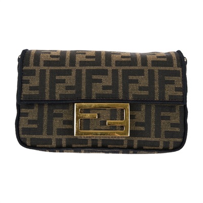 芬迪 FENDI Baguette  8BS017A6V5 棕FF迷你法棍包 防塵袋/背帶
