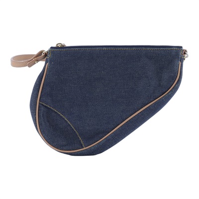 迪奧 CHRISTIAN DIOR Mini Saddle Bag 迷你 手提包 馬鞍包 腋下包  深單寧SADDLE腋下包 無附屬品