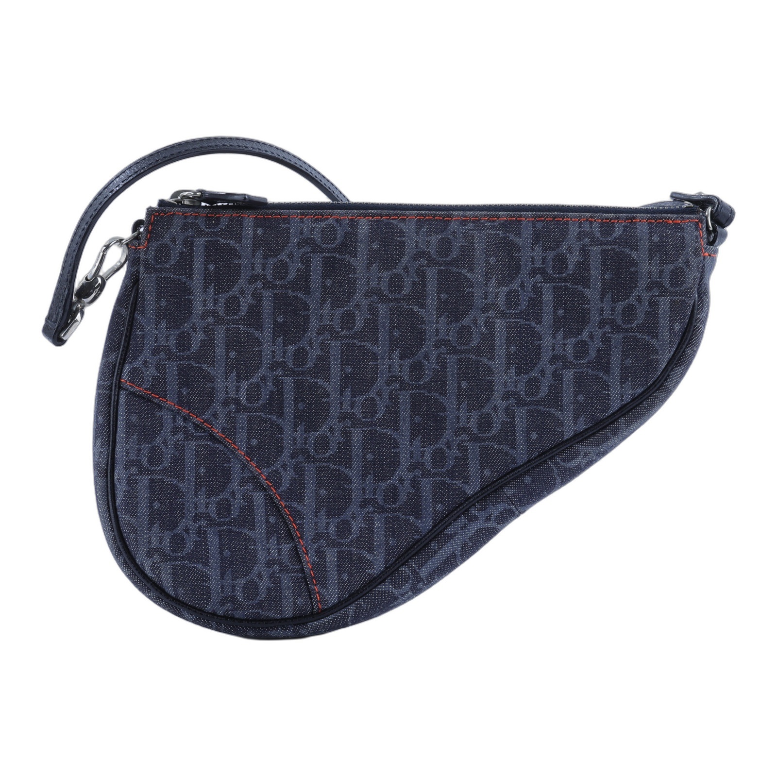 迪奧 CHRISTIAN DIOR Mini Saddle Bag 迷你 手提包 馬鞍包 腋下包  單寧緹花SADDLE腋下包 防塵袋