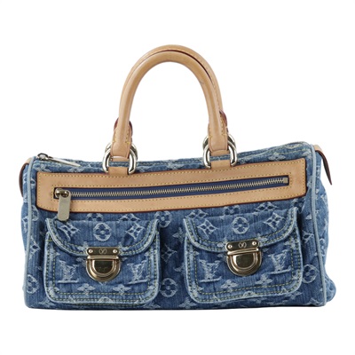 路易威登 LOUIS VUITTON Neo Speedy Denim 丹寧 雙口袋 波士頓 手提包 M95019 藍牛仔波士頓包 防塵袋