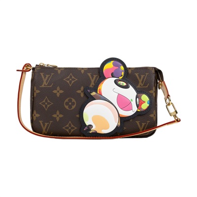 路易威登 LOUIS VUITTON 村上隆 麻將包 手提包 手拿包 Pochette Accessoires M13440 晶片款 村上隆娃娃麻將包 背帶2