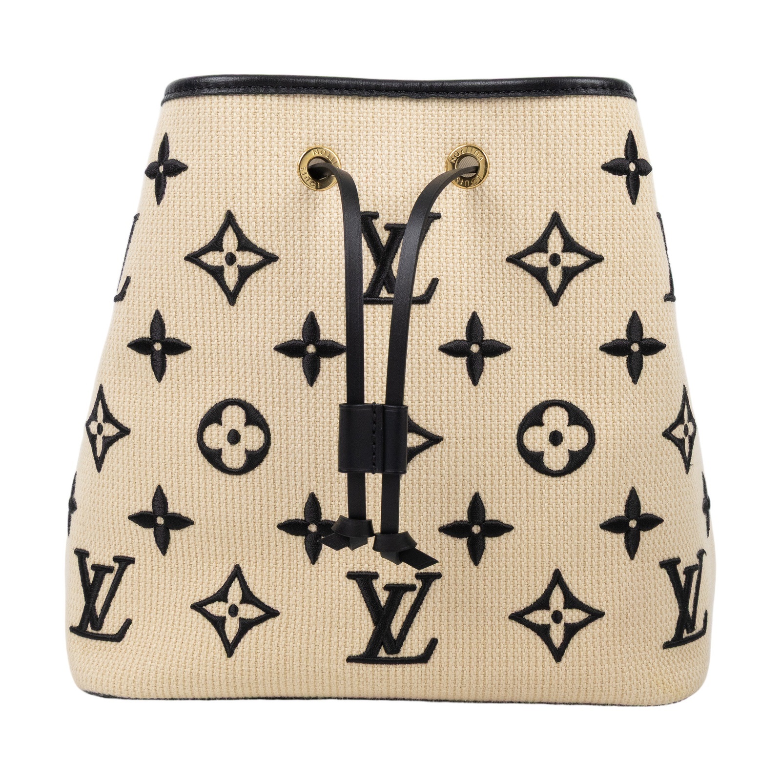 路易威登 LOUIS VUITTON NéoNoé MM 束口水桶包 M23080 晶片款 棉麻NEONOE MM 背帶