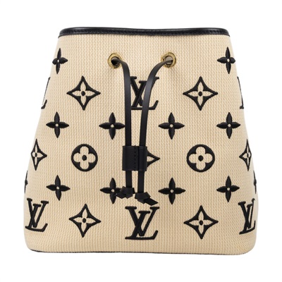 路易威登 LOUIS VUITTON NéoNoé MM 束口水桶包 M23080 晶片款 棉麻NEONOE MM 背帶
