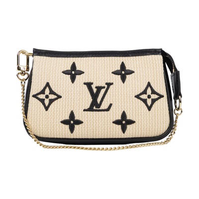 路易威登 LOUIS VUITTON Pochette Accessor 金鍊 迷你 麻將包 M82472 棉麻MINI麻將包 無附屬品