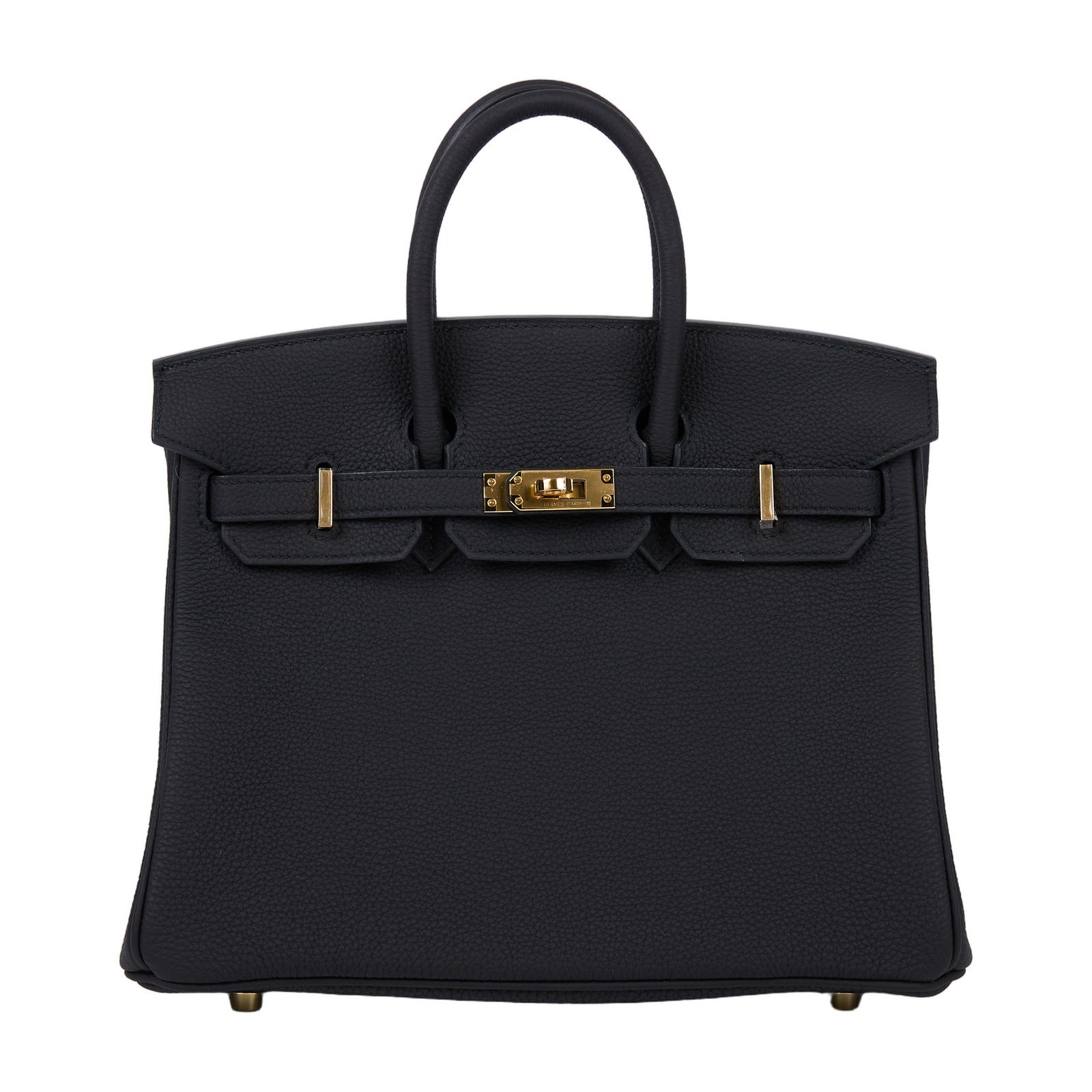 愛馬仕 Hermes Birkin Bag 柏金包 25 金色五金 黑色 H041344CC89 /  防塵袋/原廠盒子/鎖組/吊牌/購買證明/雨衣