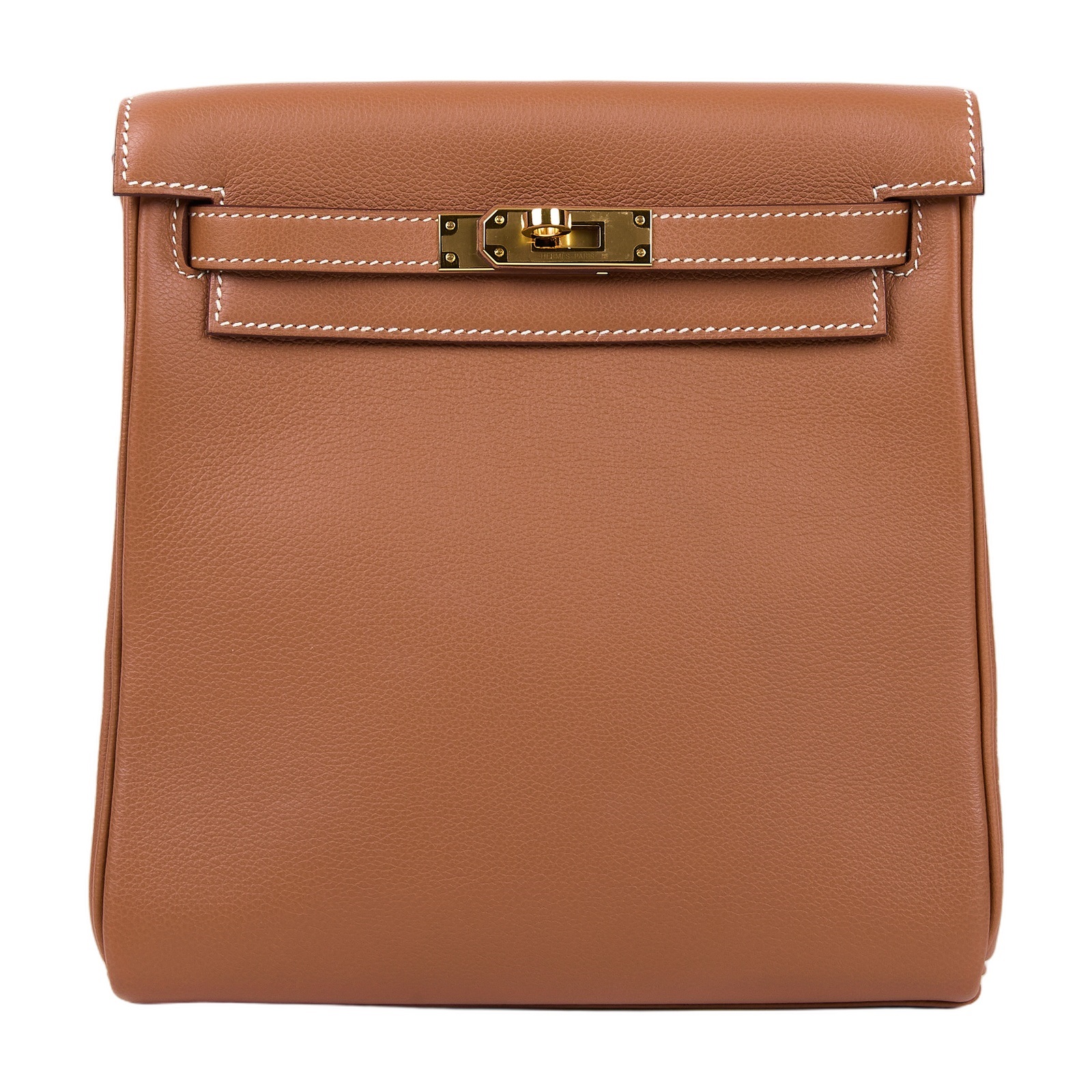 愛馬仕 Hermes Kelly Ado 後背包 金色五金 金棕色 H079015CC37 / Y刻 金棕KELLY ADO 防塵袋/原廠盒子/購買證明