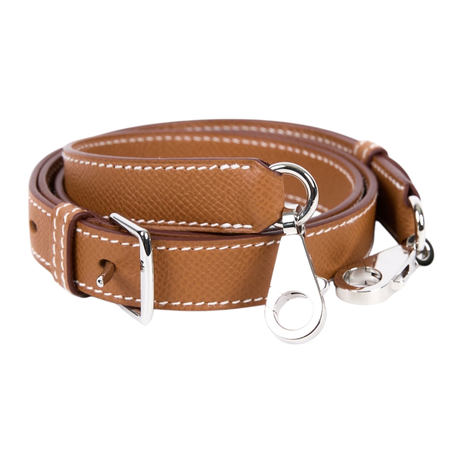 愛馬仕 Hermes A-Strap 20 mm 肩帶 銀色五金 金棕色 H086253CK37 G FM 002 PM G刻 金棕可調節背帶 防塵袋/原廠盒子