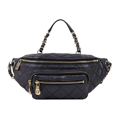 香奈兒 CHANEL 菱格紋 腰包 All About Waist Belt Bag AS0556 B00442 27開 黑牛珠光WAIST腰包 原廠盒子/防塵袋/保證卡/購買證明影本
