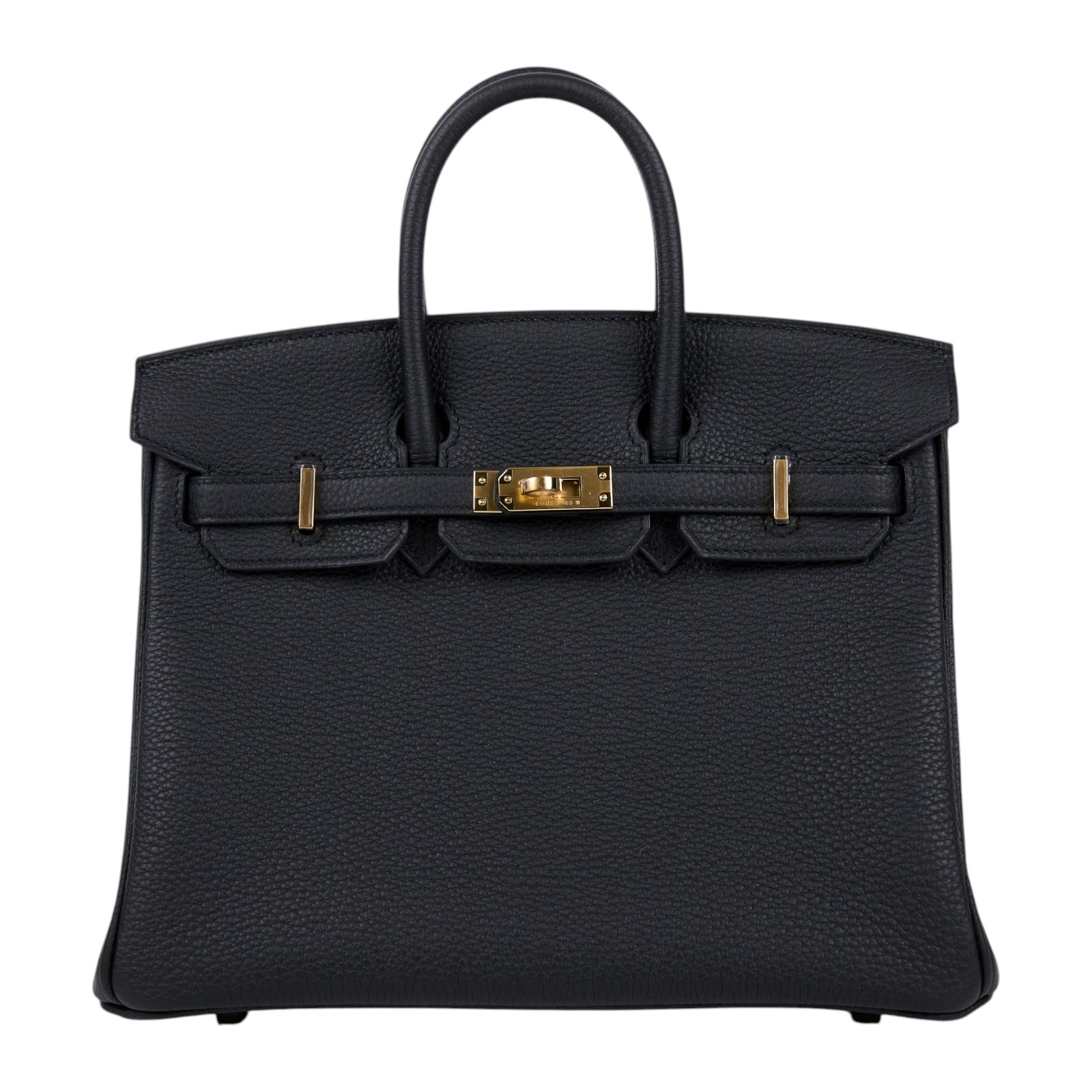 愛馬仕 Hermes Birkin Bag 柏金包 25 金色五金 黑色 H041344CC89 /  防塵袋/原廠盒子/鎖組/購買證明