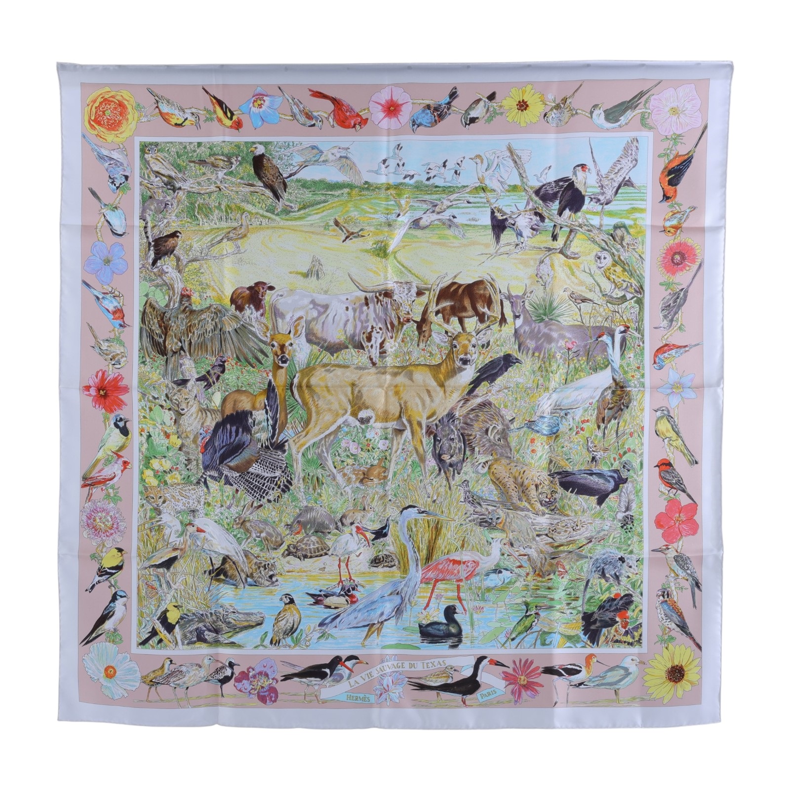愛馬仕 Hermes Silk Carré 90 絲巾   動物園花園90 原廠盒子