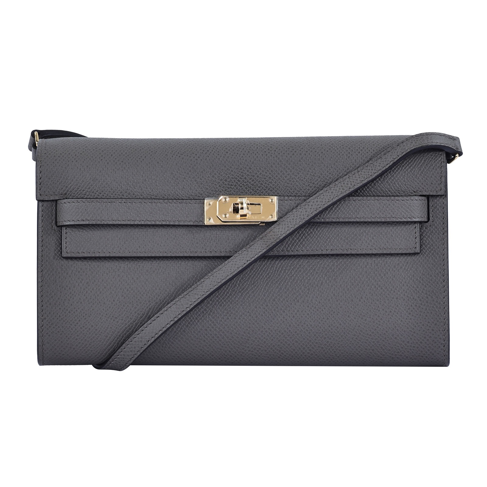 愛馬仕 Hermes Kelly to go 長夾肩背包 KLG W刻 錫器灰 KELLY TO GO 原廠盒子