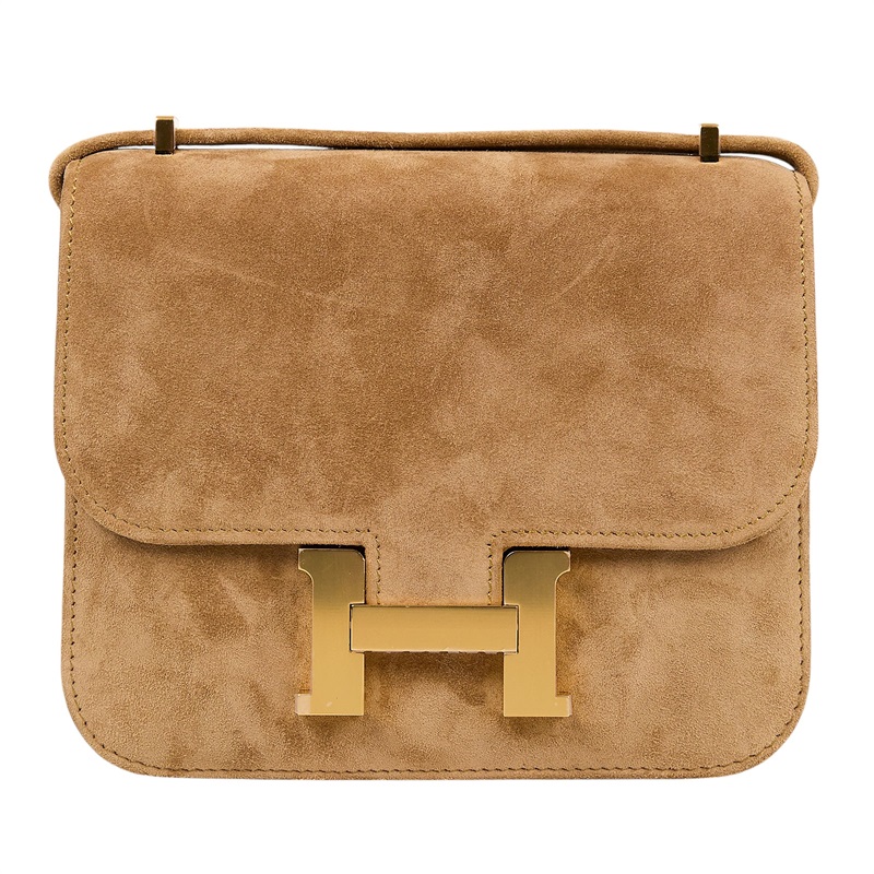愛馬仕 Hermes Constance Bag 康康包 MIni 18 CN18 U刻 麂皮 Mini Constance 18 OCRE 原廠盒子