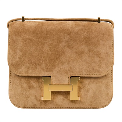 愛馬仕 Hermes Constance Bag 康康包 MIni 18 CN18 U刻 麂皮 Mini Constance 18 OCRE 原廠盒子