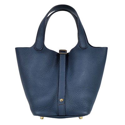 愛馬仕 Hermes Picotin Lock 18 菜籃子包 PT18 U刻 普魯士藍 PICOTIN18 原廠盒子/防塵袋/購買證明/鎖組