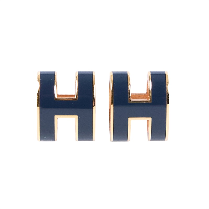 愛馬仕 Hermes Mini Pop H 耳釘 POPHE 藍色H 耳環 原廠盒子