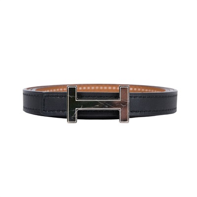愛馬仕 Hermes H 皮帶釦 雙面皮腰帶 HBELT3275 黑細版皮帶 防塵袋