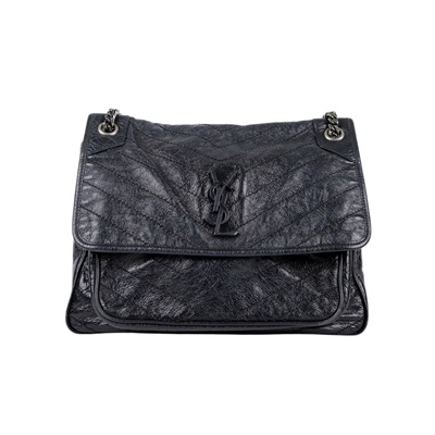 聖羅蘭 YSL SAINT LAURENT Niki 復古皮革 大型 手袋 肩背包 4988830EN04 黑NIKI 大款 防塵袋