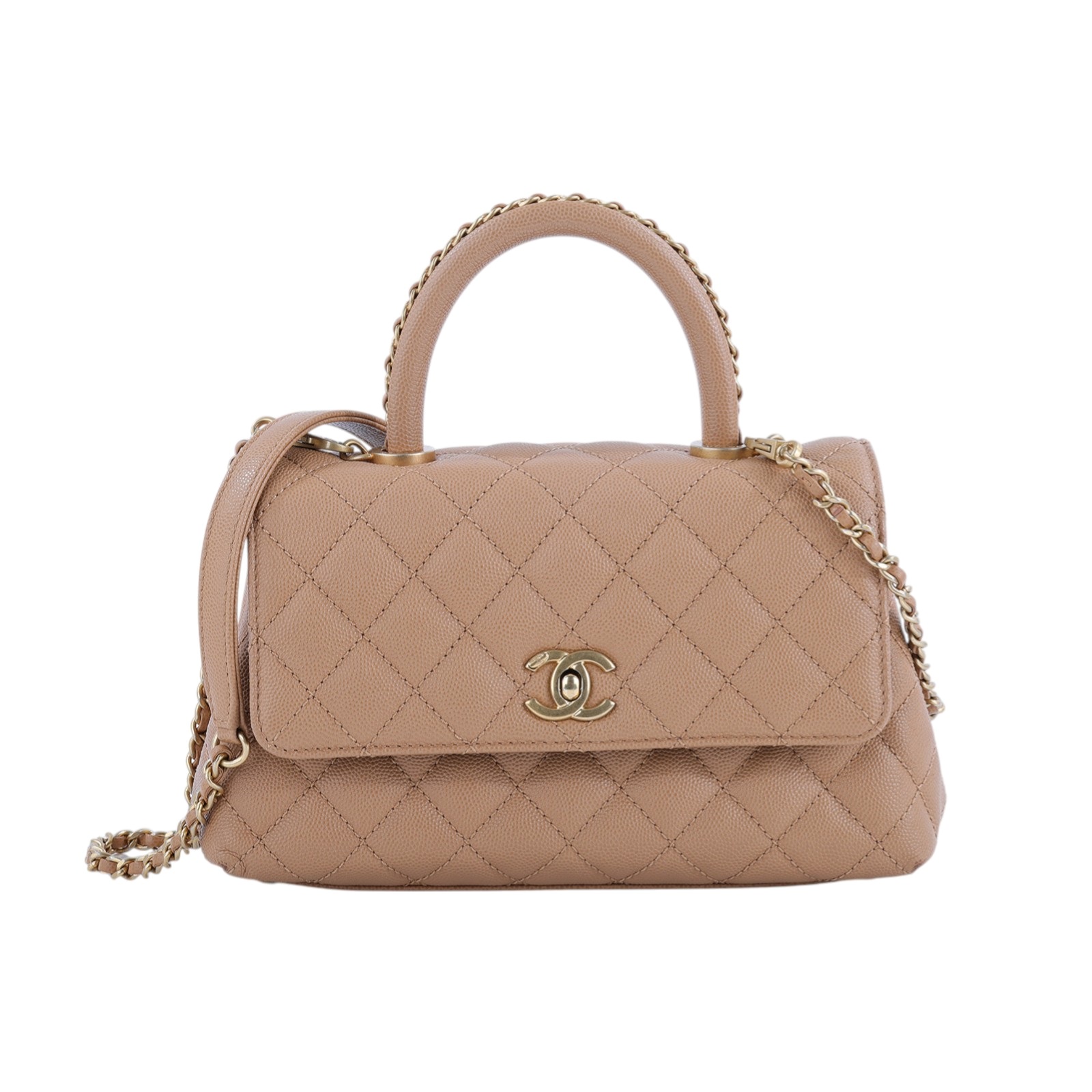 香奈兒 CHANEL Handle 24 手提 口蓋包 A92990 晶片款 泰奶COCO HANDLE 24CM 防塵袋