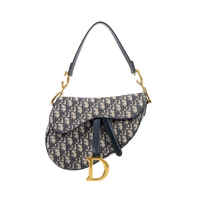 迪奧 CHRISTIAN DIOR Saddle 馬鞍袋 連肩帶 M0455CTZQ 藍緹花Saddle 馬鞍包 原廠盒子/背帶/保證卡/購買證明