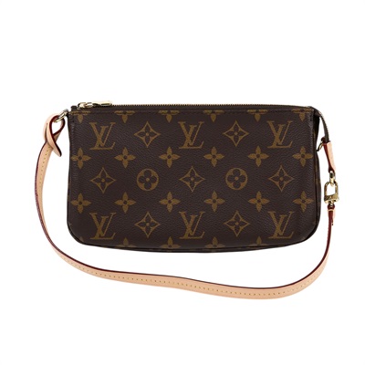 路易威登 LOUIS VUITTON Pochette Accessoires 麻將包 鍊條 皮背帶 腋下單肩包 M82766 晶片款  原廠盒子/防塵袋/背帶/購買明細影本