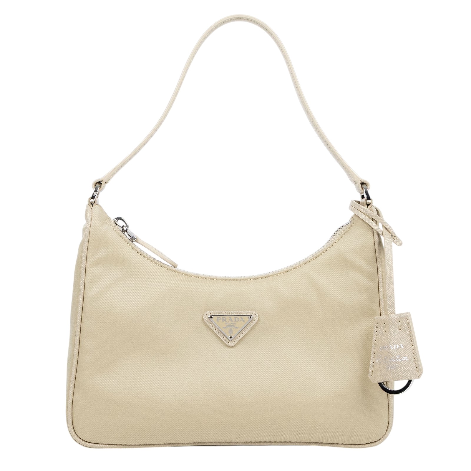 普拉達 PRADA Prada Re-Edition 環保尼龍 迷你袋 1NE204 奶茶尼龍腋下包 保證卡/防塵袋