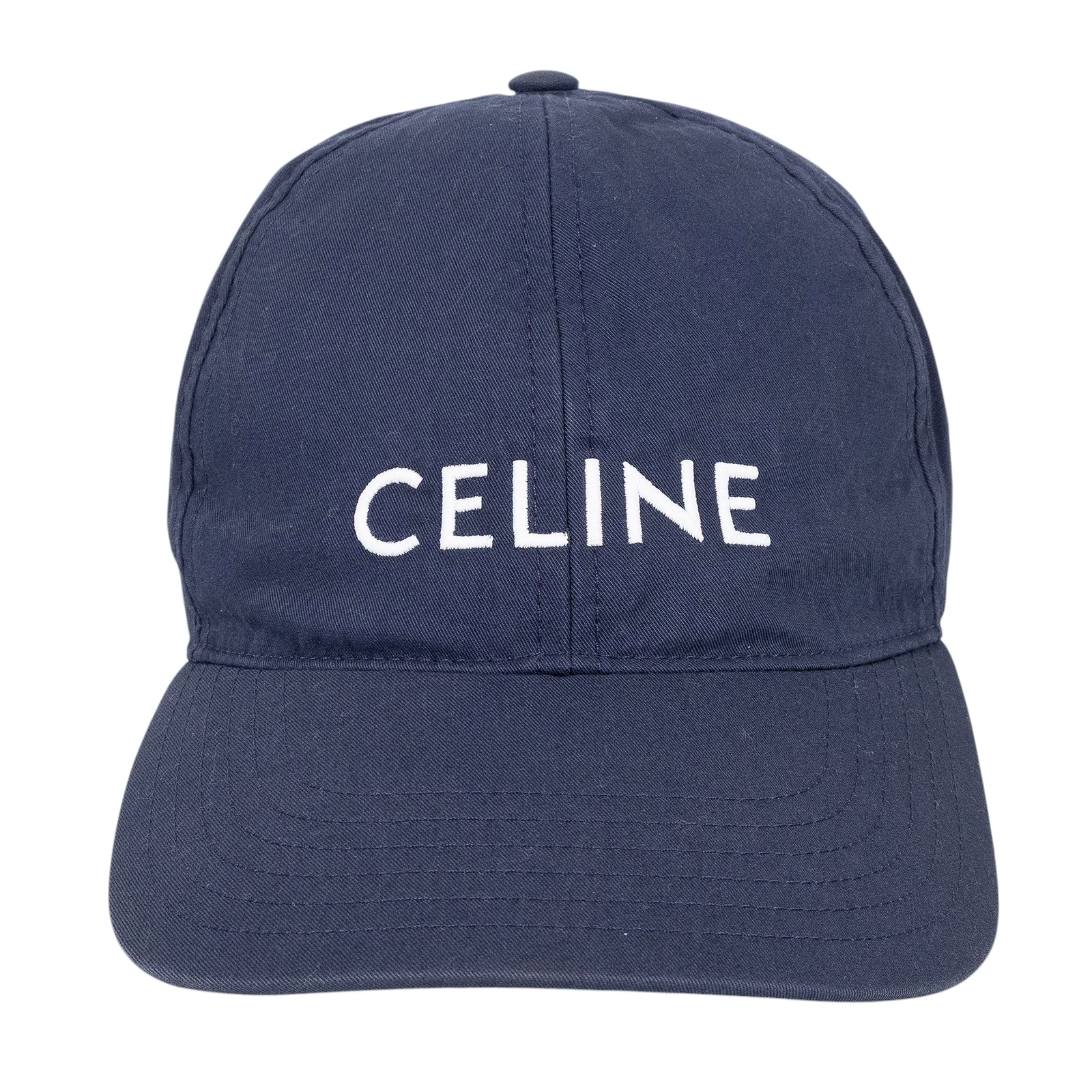 思琳 CELINE 棉質棒球帽 2AUA1969P_S 深藍LOGO老帽 無附屬品