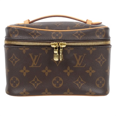 路易威登 LOUIS VUITTON Nice Mini 迷你 化妝箱 M44495 晶片款 棕原花Nice Mini化妝包 無附屬品