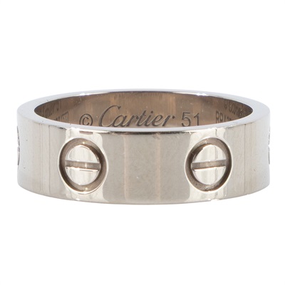 卡地亞 CARTIER Love 戒指 經典款 B4084751 WG LOVE戒指 #51 保書/原廠盒子2