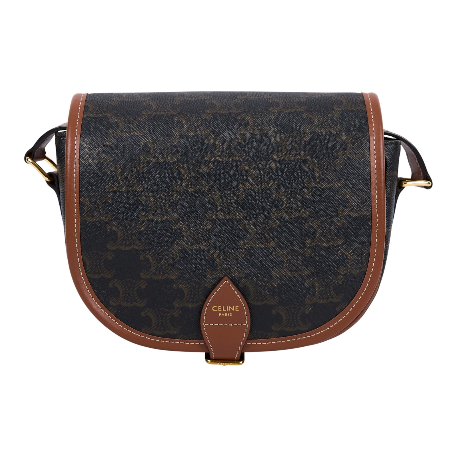 思琳 CELINE Triomphe帆布 中型 凱旋門 Folco 斜背 肩背 馬鞍包 191502BZJ 凱旋門MEDIUM FOLCO 防塵袋