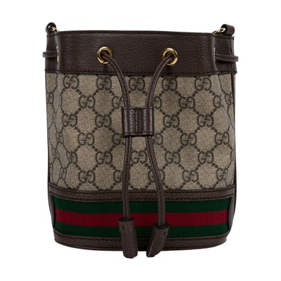 古馳 GUCCI Ophidia GG 迷你 水桶袋 米色 烏木色 550620 96I3B 棕GG紋OPHIDIA水桶包 原廠盒子/防塵袋