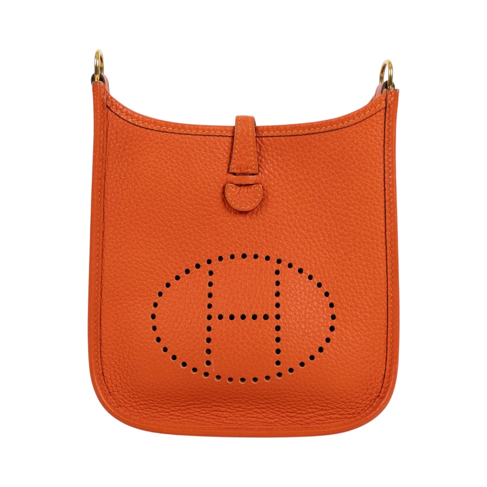 愛馬仕 Hermes Evelyne Bag Mini 伊芙琳包 Evelyne 16 EV16 Z 1G 012 AU Z刻橘色EVELYNE MINI 背帶