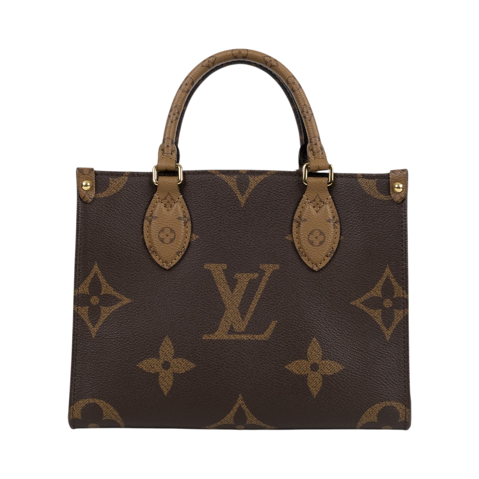 路易威登 LOUIS VUITTON OnTheGo PM 雙色帆布 手提 斜背包 M46373 晶片款  原廠盒子/防塵袋/內袋/背帶