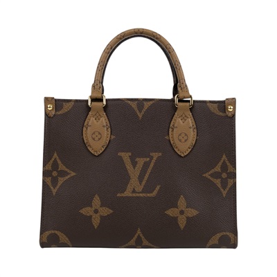 路易威登 LOUIS VUITTON OnTheGo PM 雙色帆布 手提 斜背包 M46373 晶片款  原廠盒子/防塵袋/內袋/背帶
