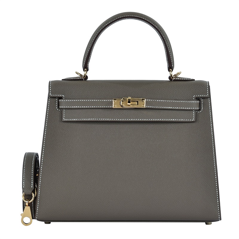 愛馬仕 Hermes Kelly Bag 凱莉包 25 KL25 B刻 大象灰KELLY25 EPSOM 防塵袋/原廠盒子/鎖組/購買證明