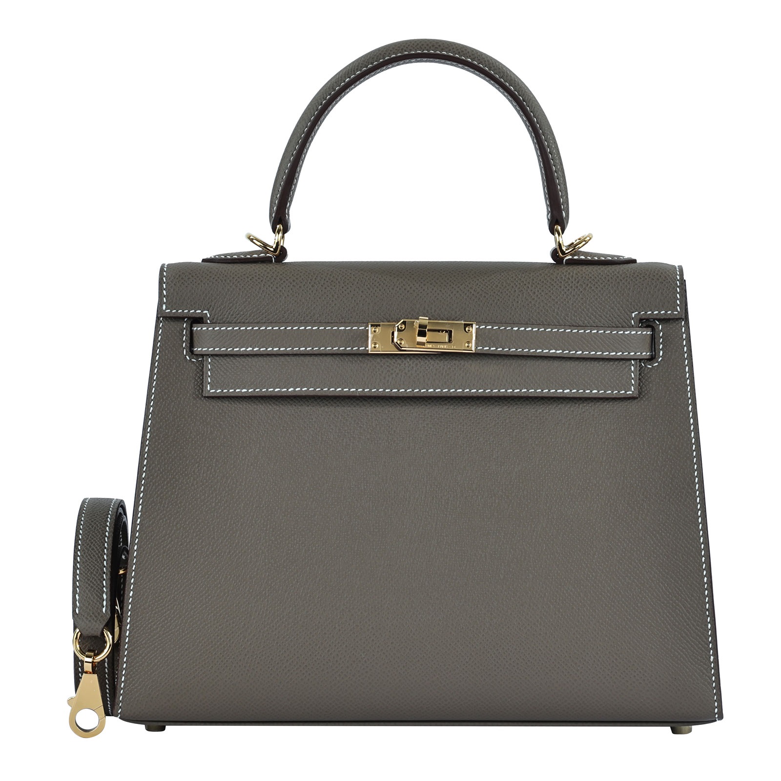 愛馬仕 Hermes Kelly Bag 凱莉包 25 KL25 B刻 大象灰KELLY25 EPSOM 防塵袋/原廠盒子/鎖組/購買證明