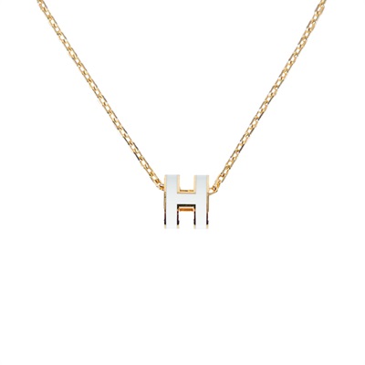 愛馬仕 Hermes Mini Pop H 墜飾 POPHPMINI ST 02 34 白MINI POP H項鍊 原廠盒子/防塵袋