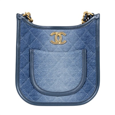 香奈兒 CHANEL 流浪包 Hobo Bag CC LOGO 斜背包 AS4532 晶片款 牛仔Hobo二用斜背包 防塵袋