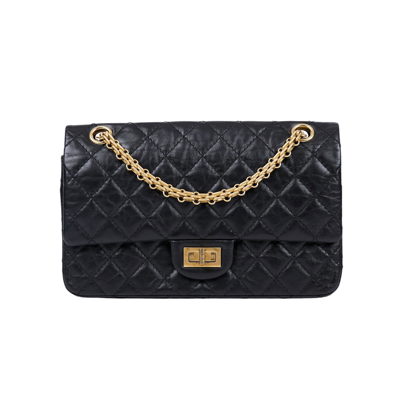 香奈兒 CHANEL 2.55 口蓋包 中型 A37586 黑金2.55 24CM 防塵袋/原廠盒子/保證卡