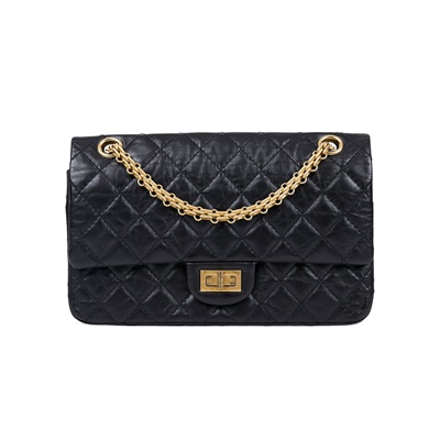 香奈兒 CHANEL 2.55 口蓋包 中型 A37586 黑金2.55 24CM 防塵袋/原廠盒子/保證卡