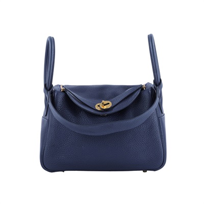 愛馬仕 Hermes Lindy 琳迪包 26 LD26 U刻 LINDY26午夜藍 防塵袋/原廠盒子/購買證明