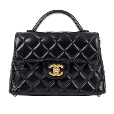 香奈兒 CHANEL Handle 手把口蓋包  小型 AS5355 B19386 晶片款 黑手提2WAY 防塵袋/原廠盒子