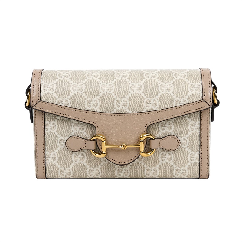 古馳 GUCCI Horsebit 1955 馬銜扣 迷你袋 斜背包 卡其色 699296 UULBG  防塵袋/原廠盒子/購買證明