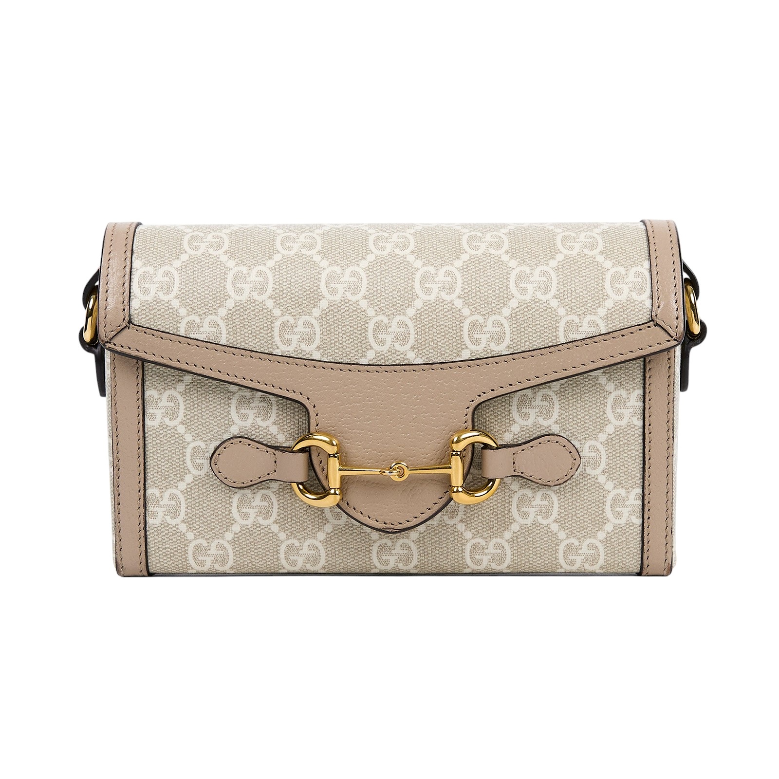 古馳 GUCCI Horsebit 1955 馬銜扣 迷你袋 斜背包 卡其色 699296 UULBG  防塵袋/原廠盒子/購買證明