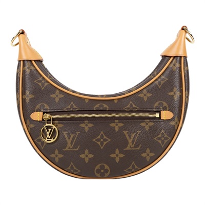 路易威登 LOUIS VUITTON Loop 半月 法棍包 豌豆包 老花 腋下單肩包 M81098 晶片款 原花LOOP彎月包 PM 背帶2