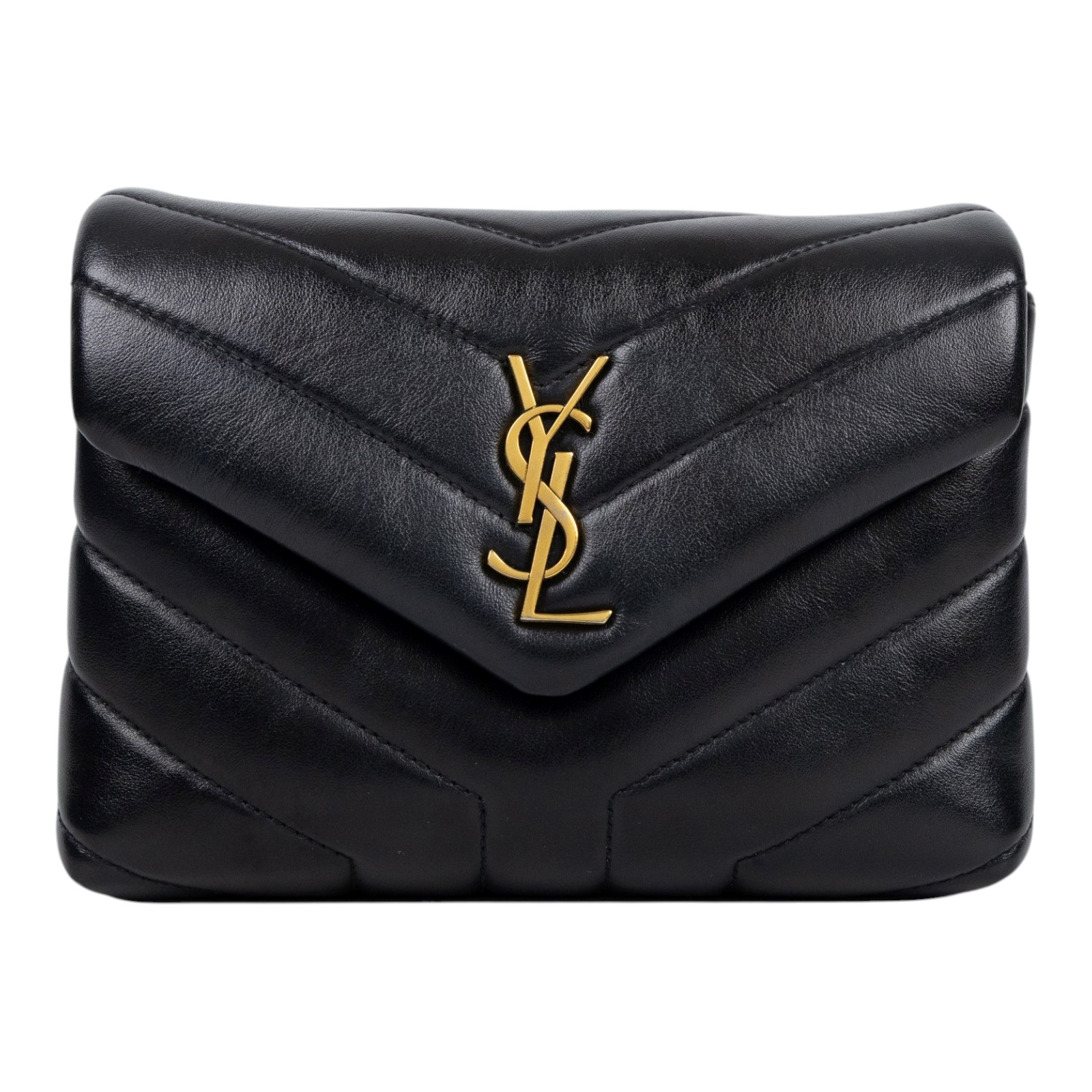 聖羅蘭 YSL SAINT LAURENT Loulou 絎縫 皮革 TOY 手袋 金色五金 467072DV707 黑金LOULOU TOY 防塵袋/原廠盒子