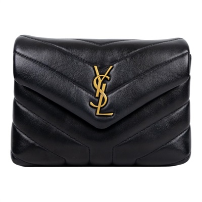 聖羅蘭 YSL SAINT LAURENT Loulou 絎縫 皮革 TOY 手袋 金色五金 467072DV707 黑金LOULOU TOY 防塵袋/原廠盒子